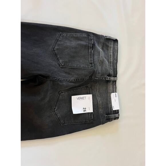 NWT Vervet Distressed High Rise Denim Skinny Jeans Womens 26 Black Grunge Edgy - Picture 10 of 15